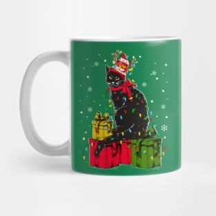 Cat Christmas Lover Light merry Christmas Mug